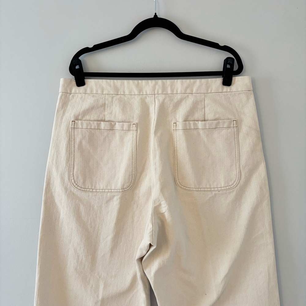 High-Rise Wide-Leg Sailor Pants - Herringbone Cream - Picture 6 of 12
